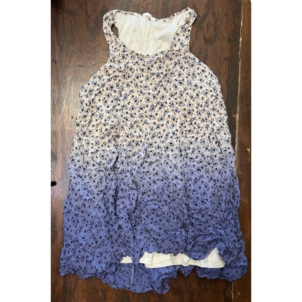 Entro White to Blue Ombre Floral Dress Size Large